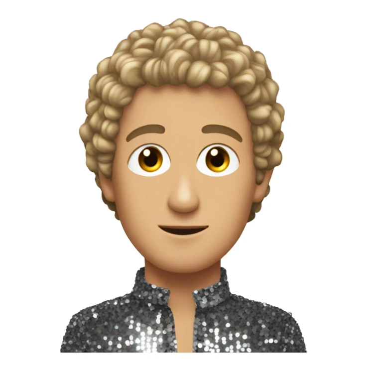 Roger daltry short hair wearing sequin shirt sticker