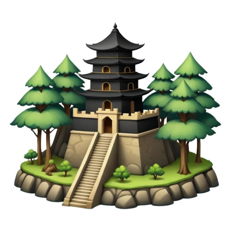 ancient palace in the woods on an island sticker