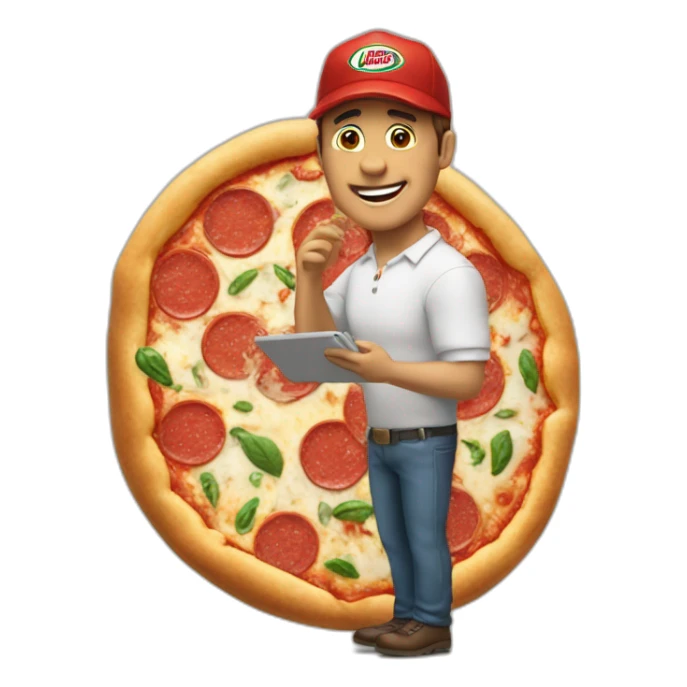 papa johns eating pizza sticker