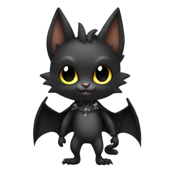 Black Punk Bat-Cat-Fakemon Full Body sticker