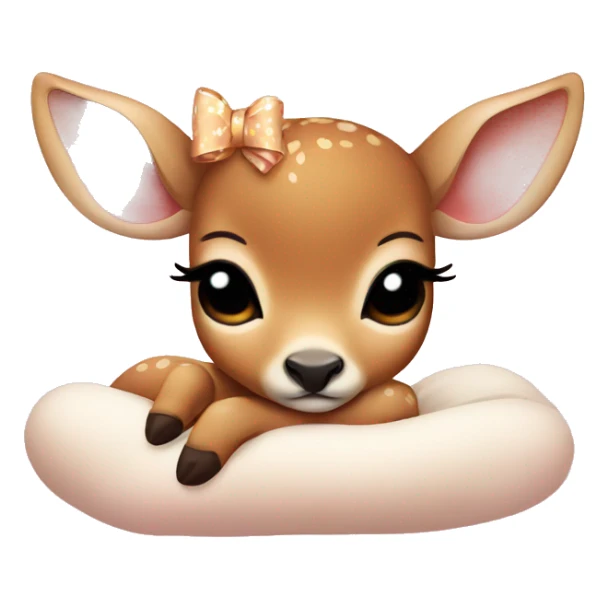 Baby deer with bows sleeping  sticker