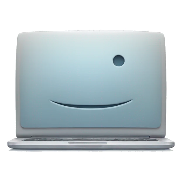 a notebook computer which shows and apple on its screen. Use pastel colors, prefering a soft blue and a soft gray. Be minimalistic and avoid faces.. sticker