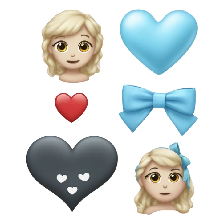 A baby blue heart and coquette bow  sticker