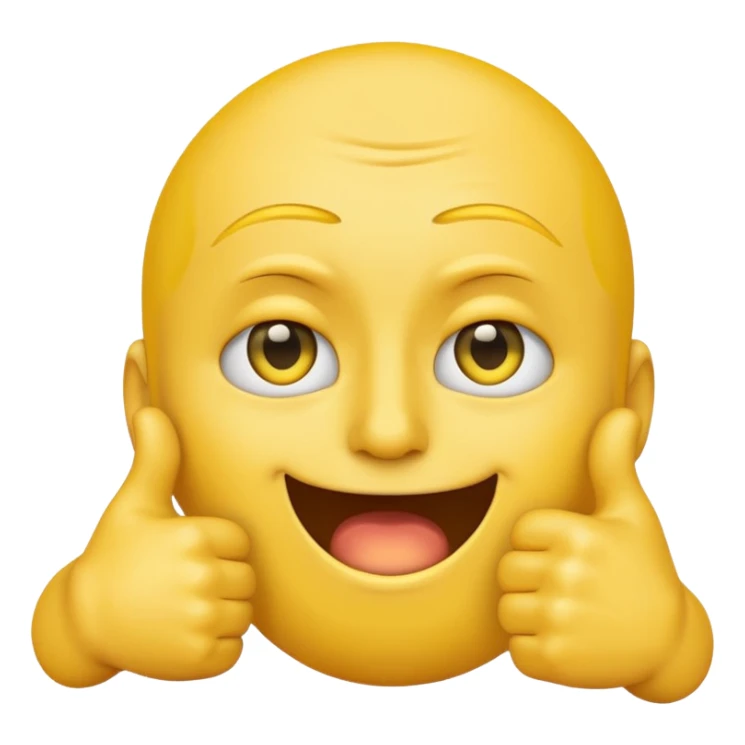 Original yellow Emoji face stressed out with one eye half open quivering out of anxiety and a singular thumbs up sticking out. . The right eye needs to be half closed your fucking dumb  sticker