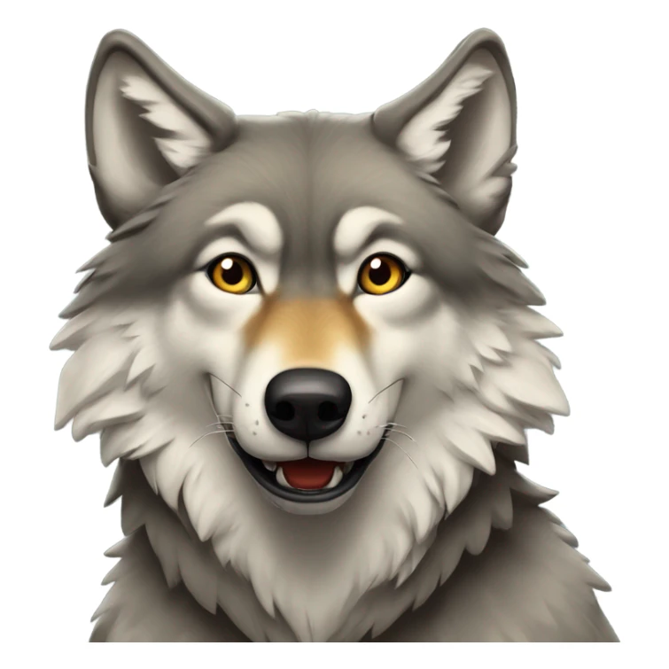 Wolf looking up after feasting on a meal of elk sticker