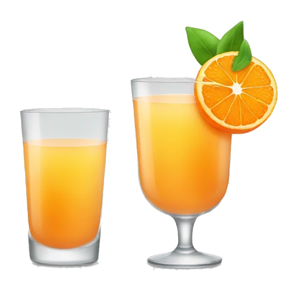 transparent glass of tangerine juice sticker