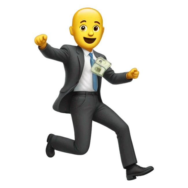 Laptop man with flying cash sticker