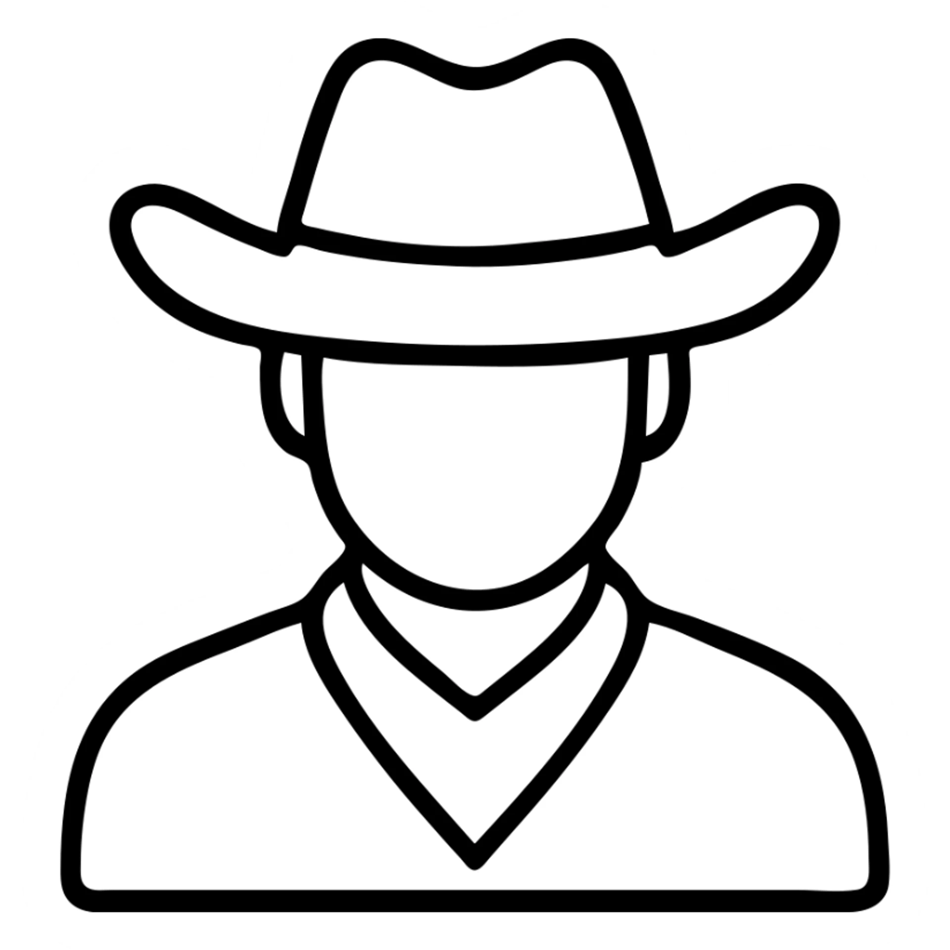 Cowboy wearing a green hat with no star, western style sticker