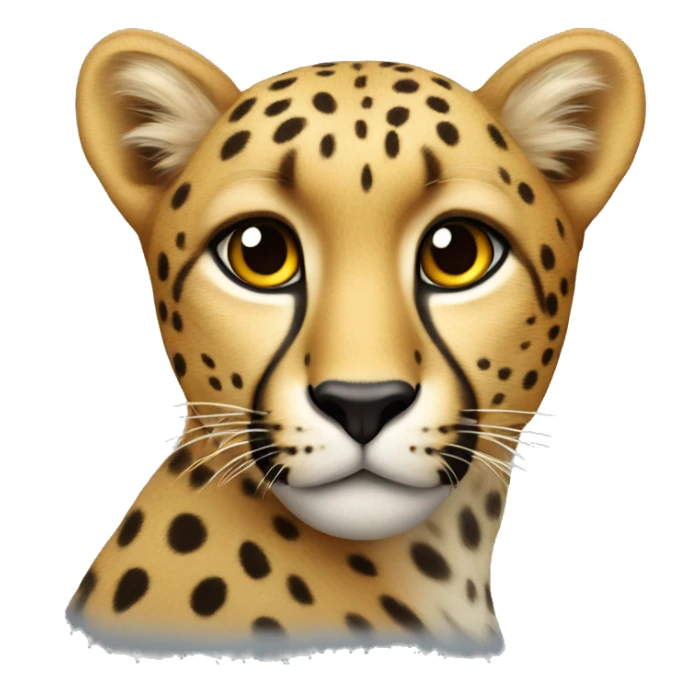the cheetah has a heart in its eyes sticker