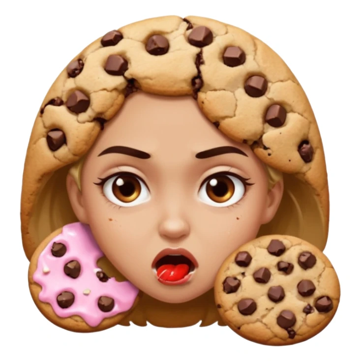 Angry gurls that’s eating a lot of cookies sticker