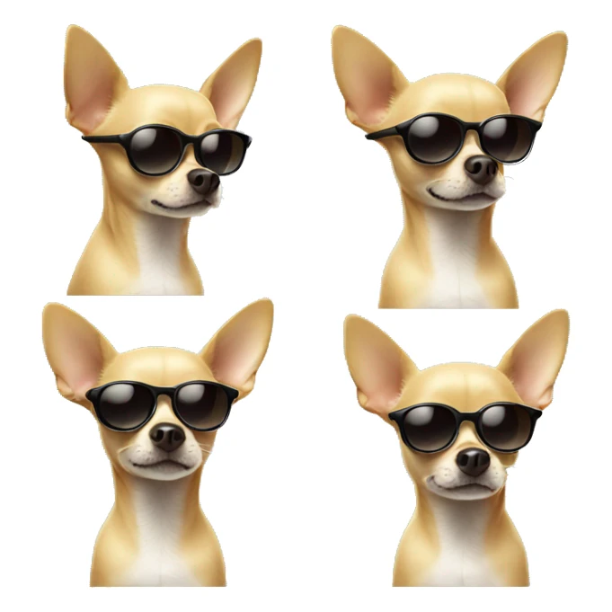 Chihuahua dog with sunglasses  sticker