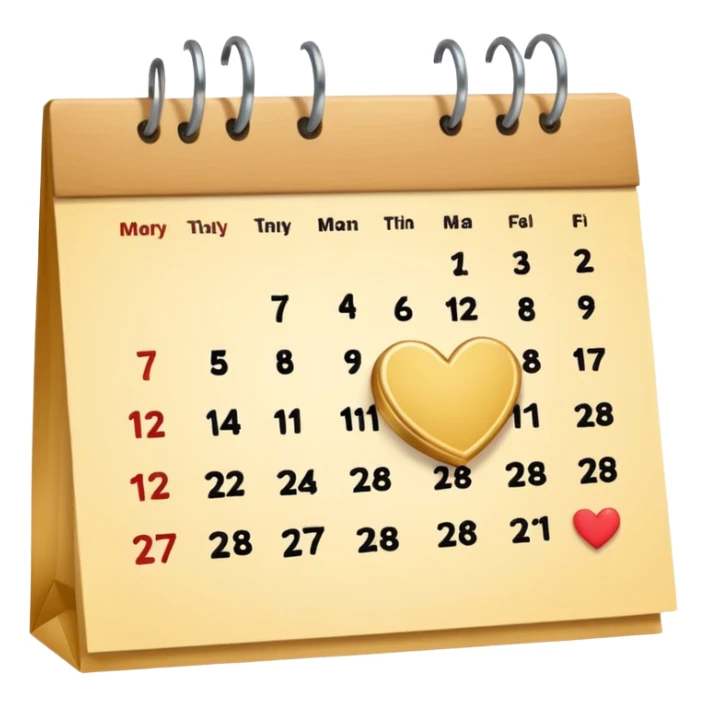 cute kalender , really light yellow/gold/brown themed with maybe a little heart on it. its paper in it and rings at the top of it where the paper is on. it needs to look like its drawed of smt and the rings at the top instead.  sticker