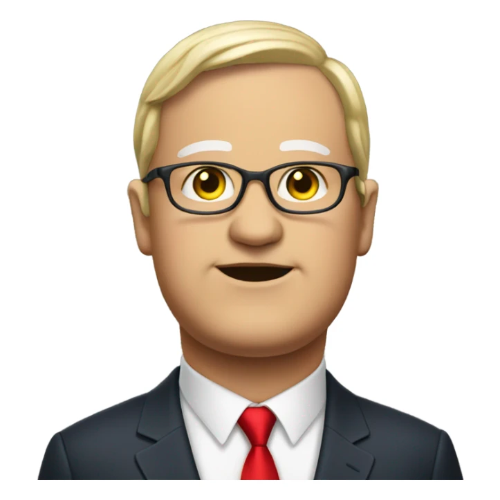 Fat politician with red tie sticker