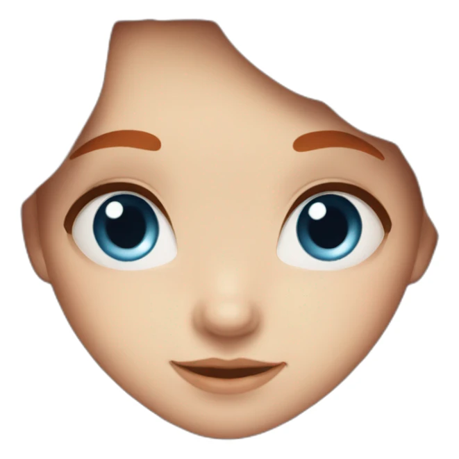 Cute Redhead girl with bangs, long hair and blue eyes sticker