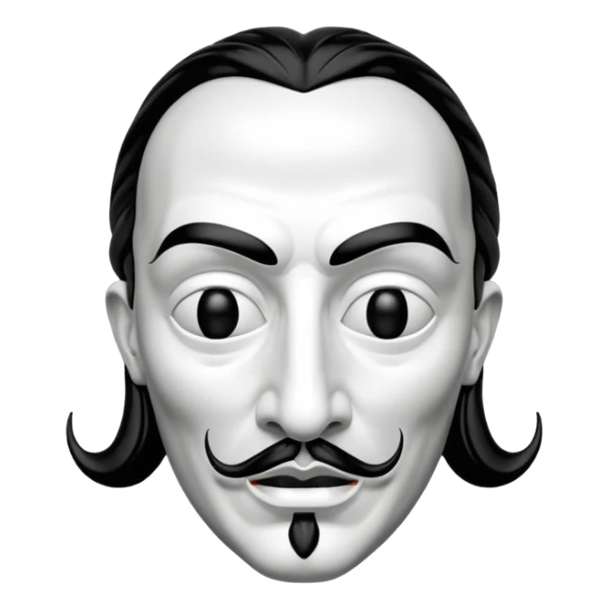Money Heist, Dali mask (black-white), realistic sticker