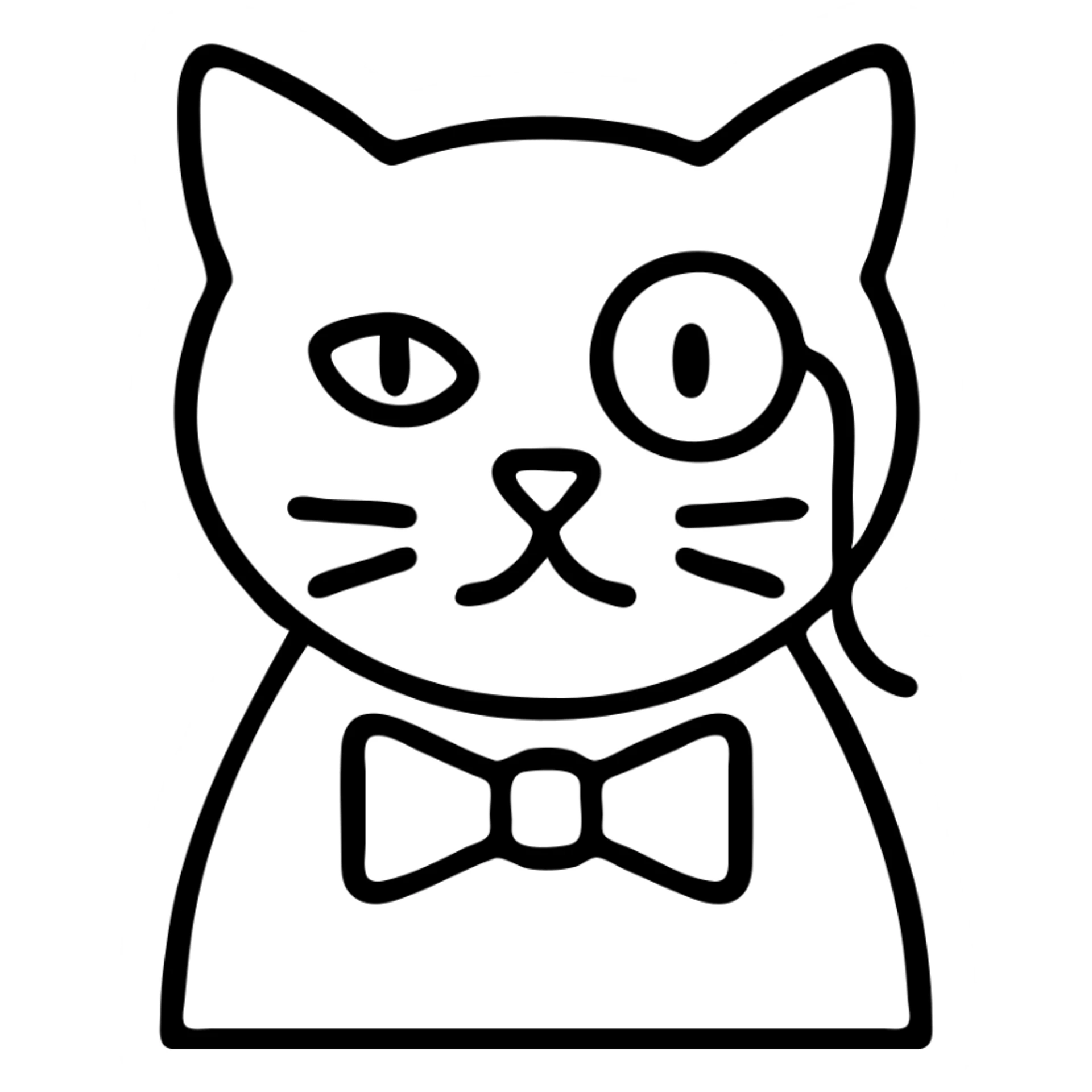 A distinguished cat wearing a monocle, elegant, fancy feline sticker