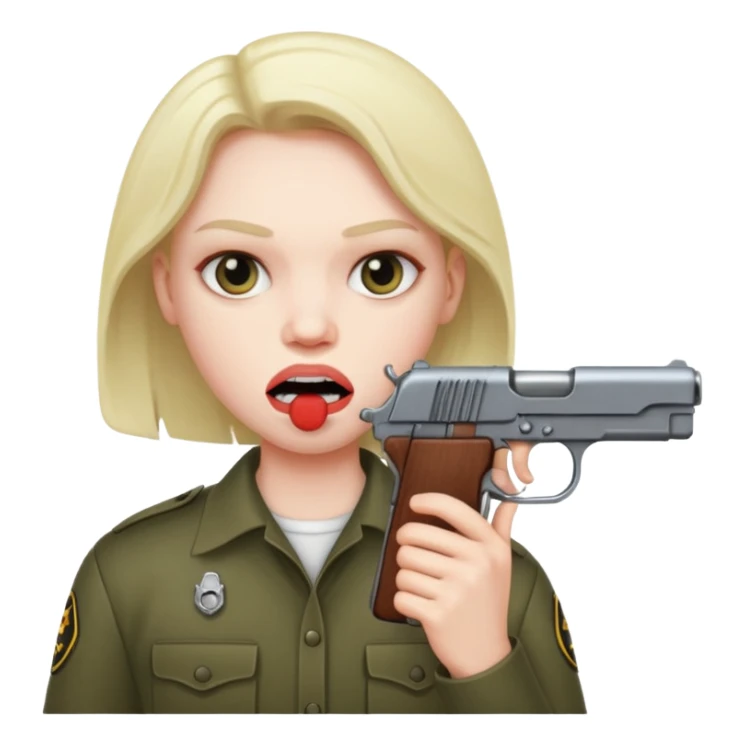 Gun in mouth sticker