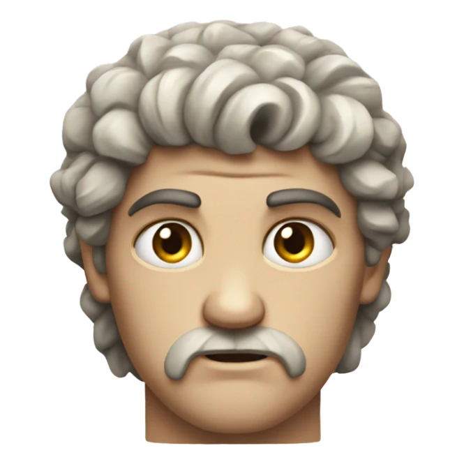 A Young angry greek God in Stone  sticker