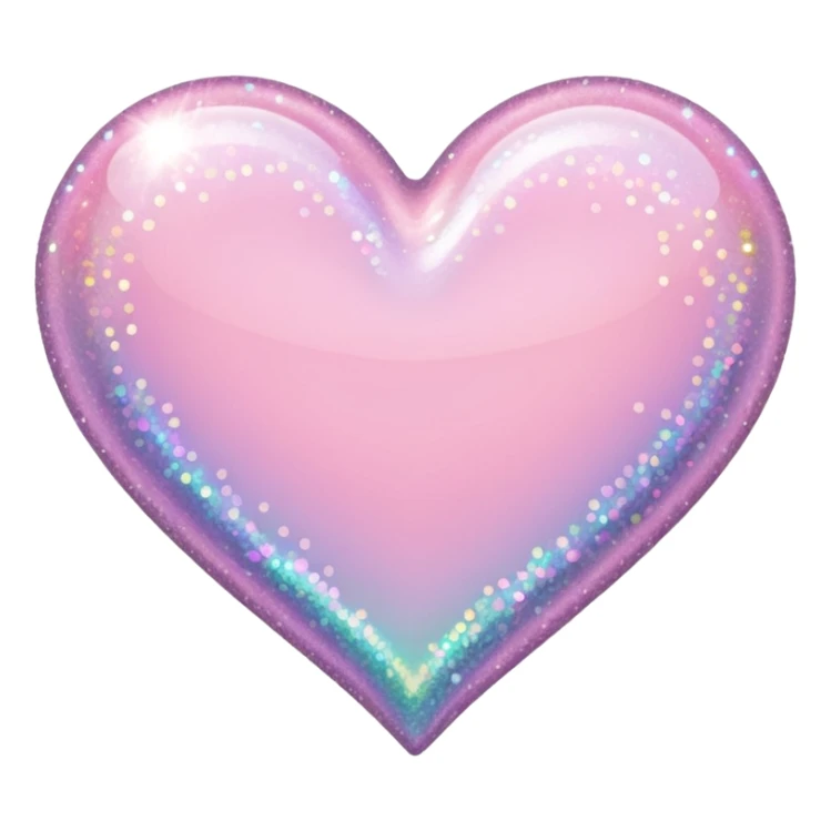 glitter heart with pastel pink sparkles sticker