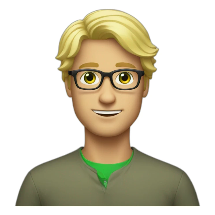 blond man with glasses green eyes sticker