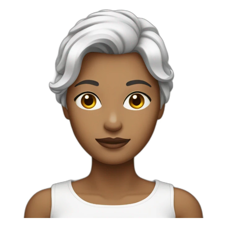 Femme blanche aux cheveux courts bruns foncé sticker