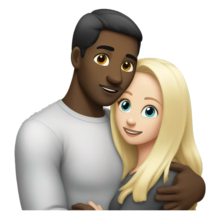 A black-haired men hugs white blonde women sticker