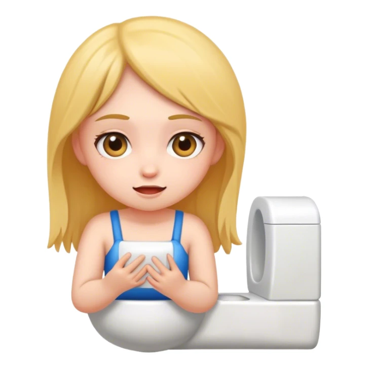 girl on toilet  sticker