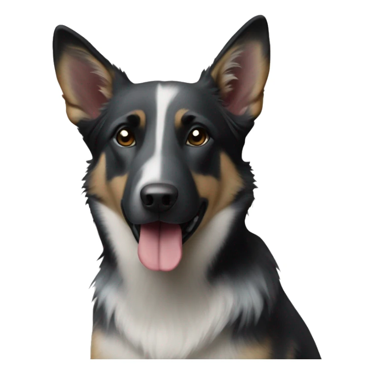 Black and white German Shepard and blue heeler mix sticker