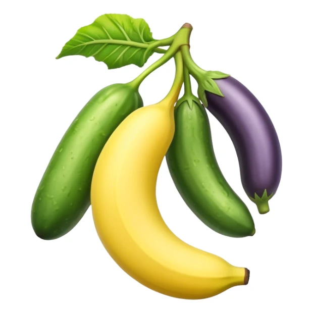 hanging banana cucumber eggplant sticker