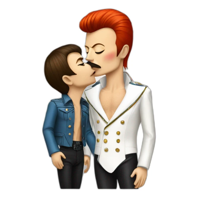 David Bowie kissing Freddie Mercury  sticker