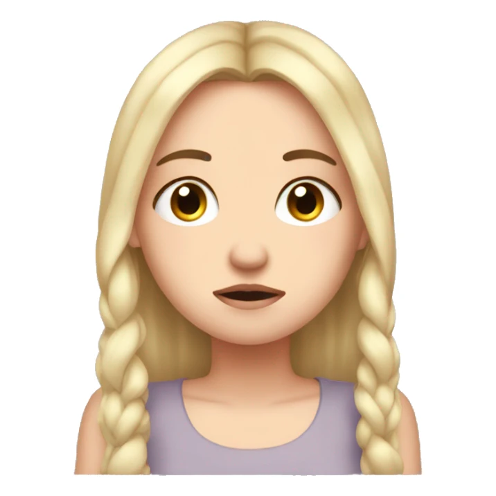 very sad white girl in front of mirror sticker