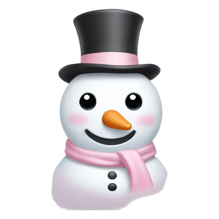 Cute white and light pink snowman sticker