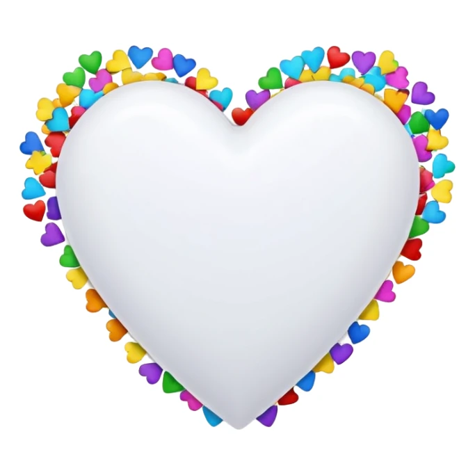 white heart with star confetti sticker