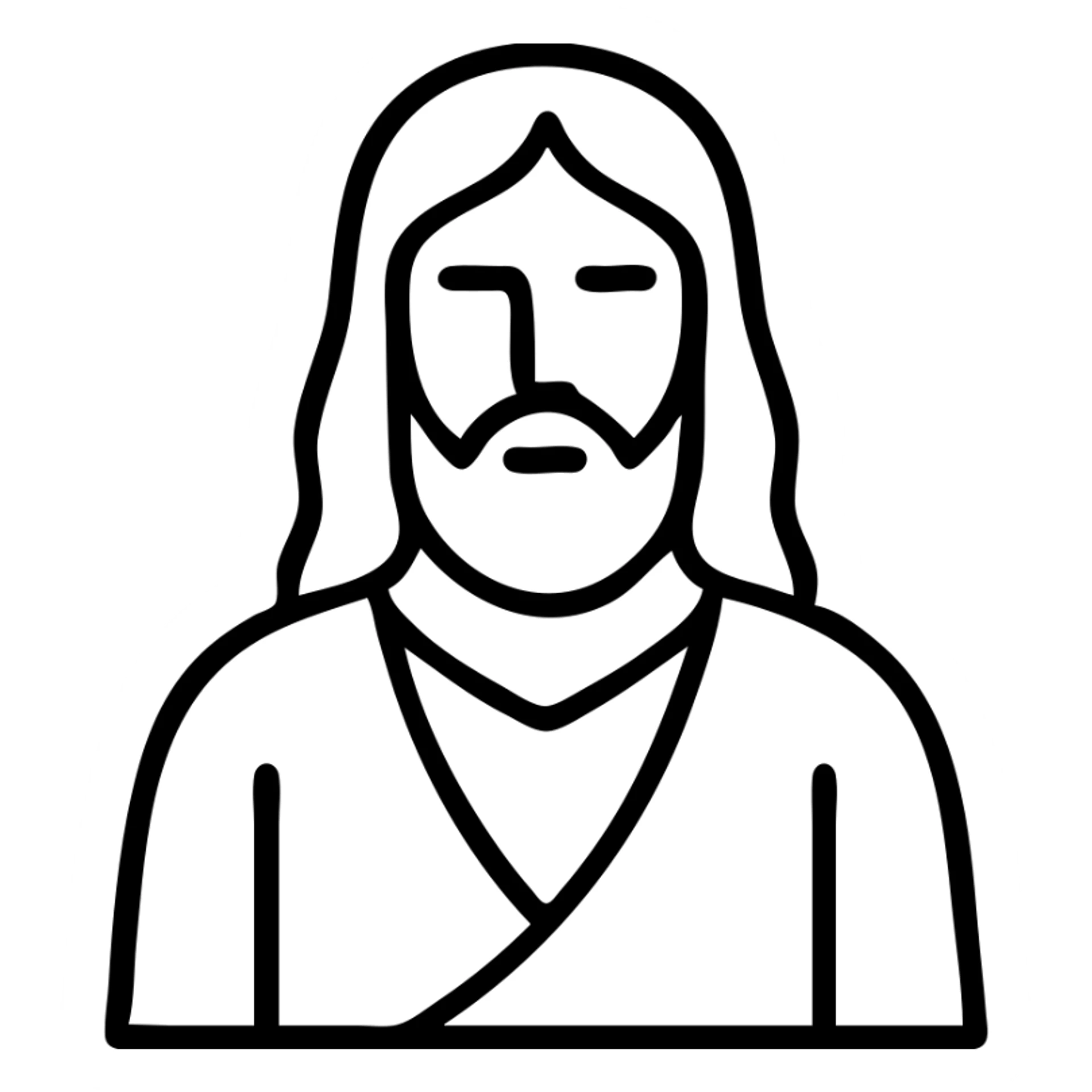 Jesus Christ figure with long hair and beard, wearing robes sticker