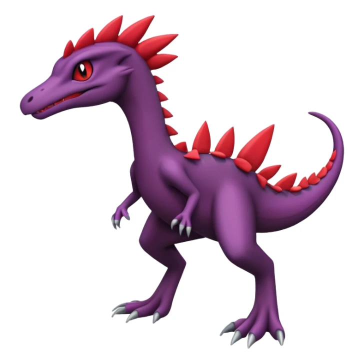 Black and purple and red Sceptile-Salazzle-Pokémon-Fakémon-creature sticker