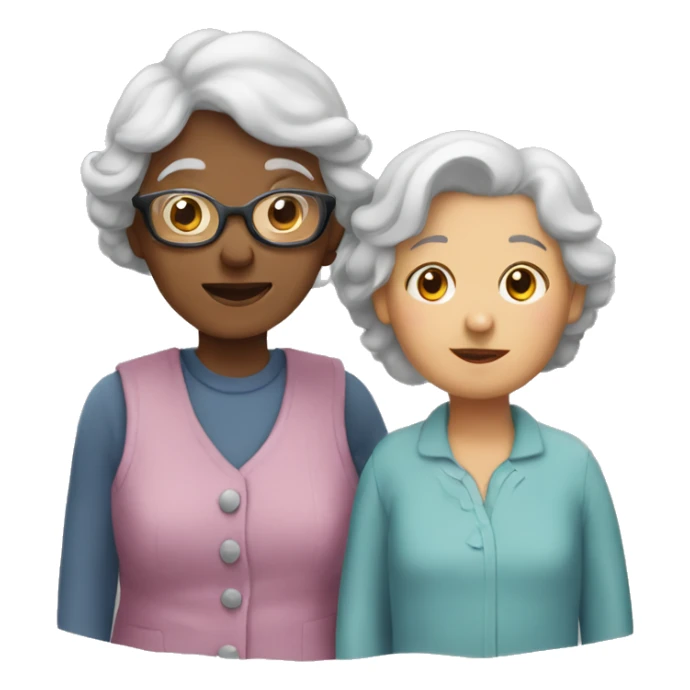 Grandma with a boy and girl sticker