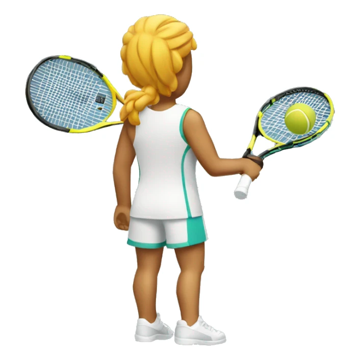 tennis player's back symmetric holding racquet sticker