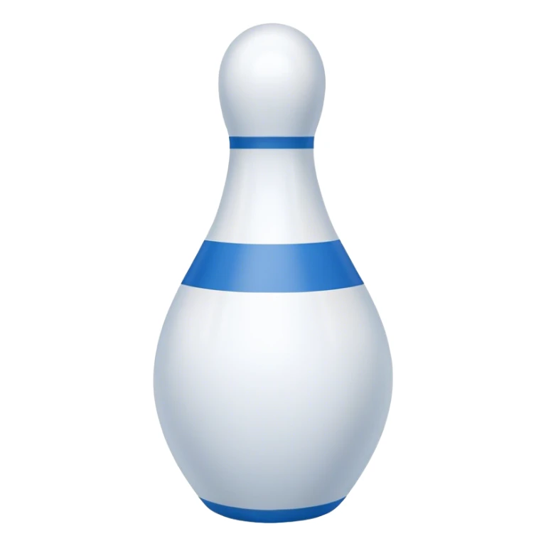 Bowling pin, blue line and white sticker
