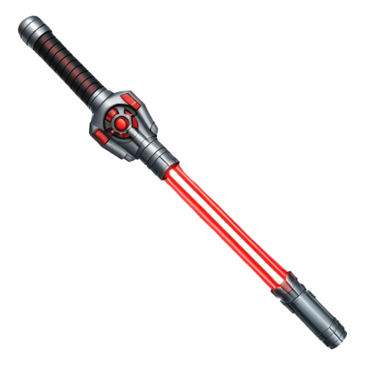 lightsaber with glowing red blade and simple hilt sticker