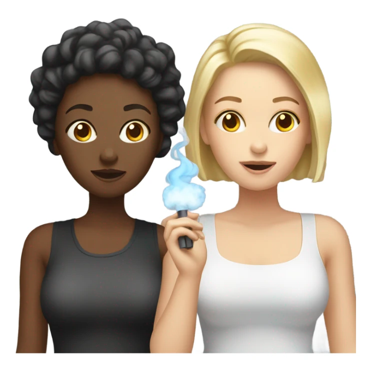 two white girls with a vape sticker
