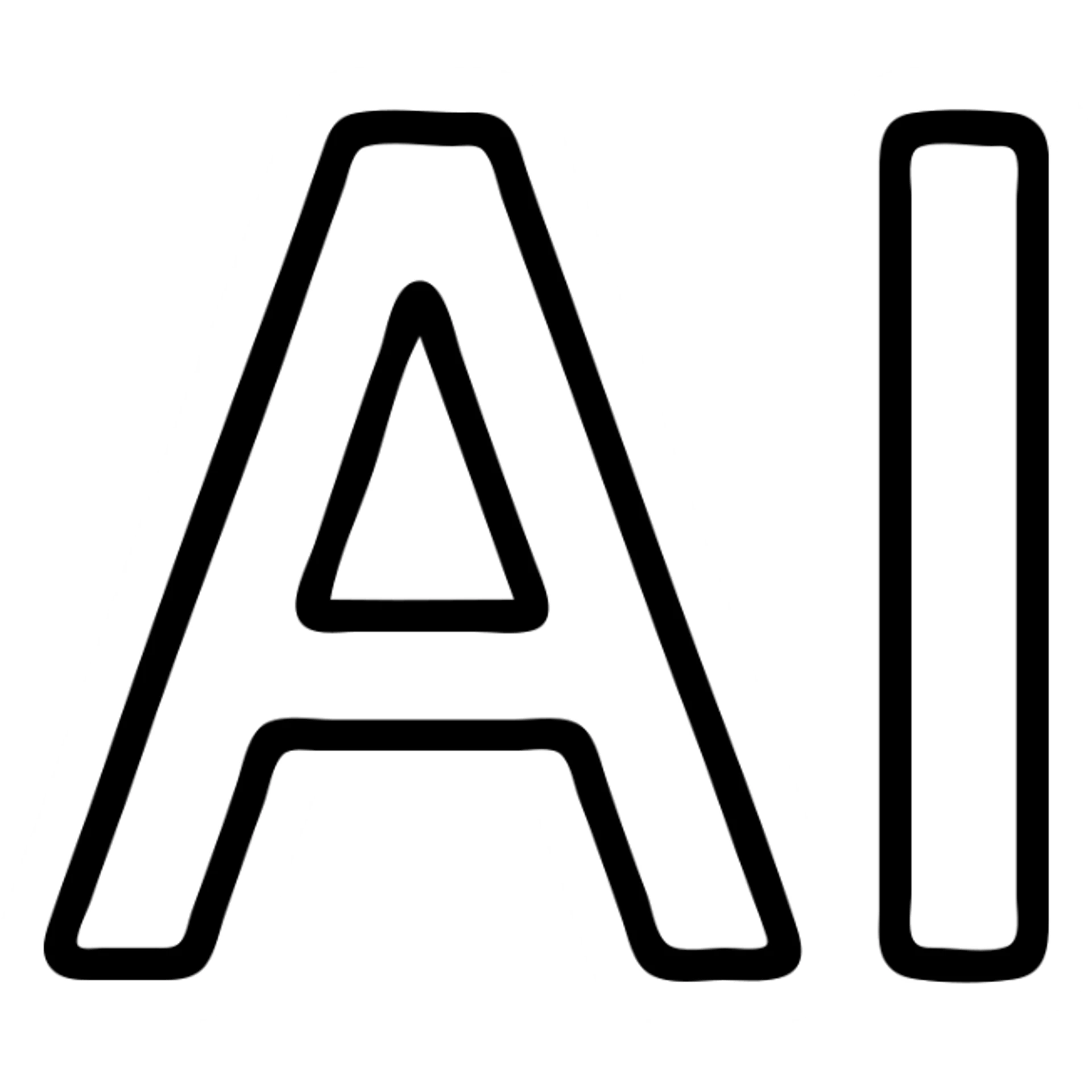 letters A and I together, minimal corporate style, slight glow effect, clean lines, no background, minimalistic corporate icon sticker