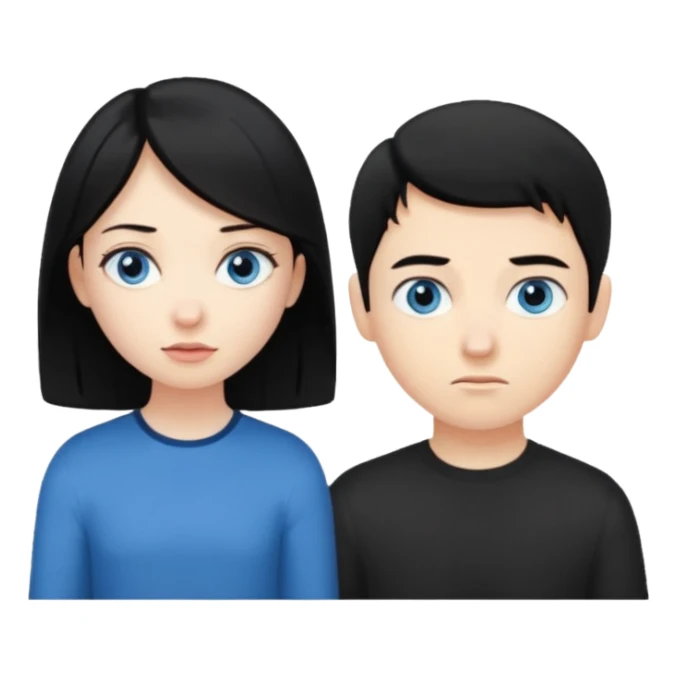 girl black hair ignore boy blond hair sticker