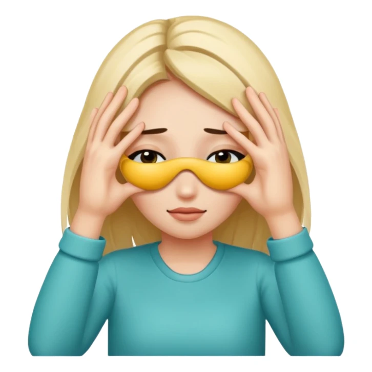 Girl covering her eyes with hands sticker