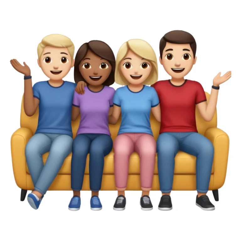 friends watching TV with their backs to viewer sticker