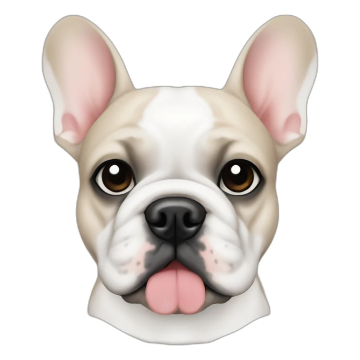 white frenchie bulldog with black dot on eye sticker