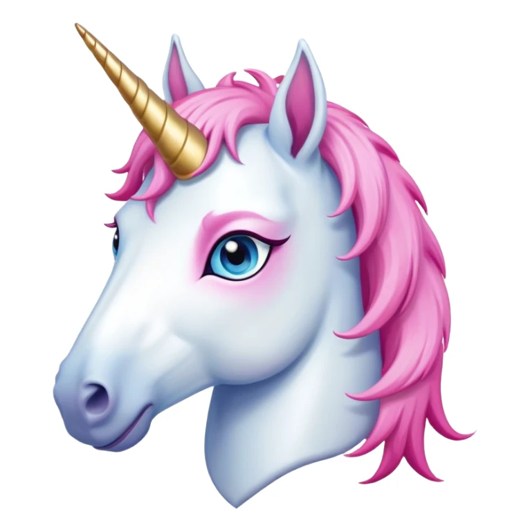 head of an anthropomorphised female unicorn horse, standard pose sticker
