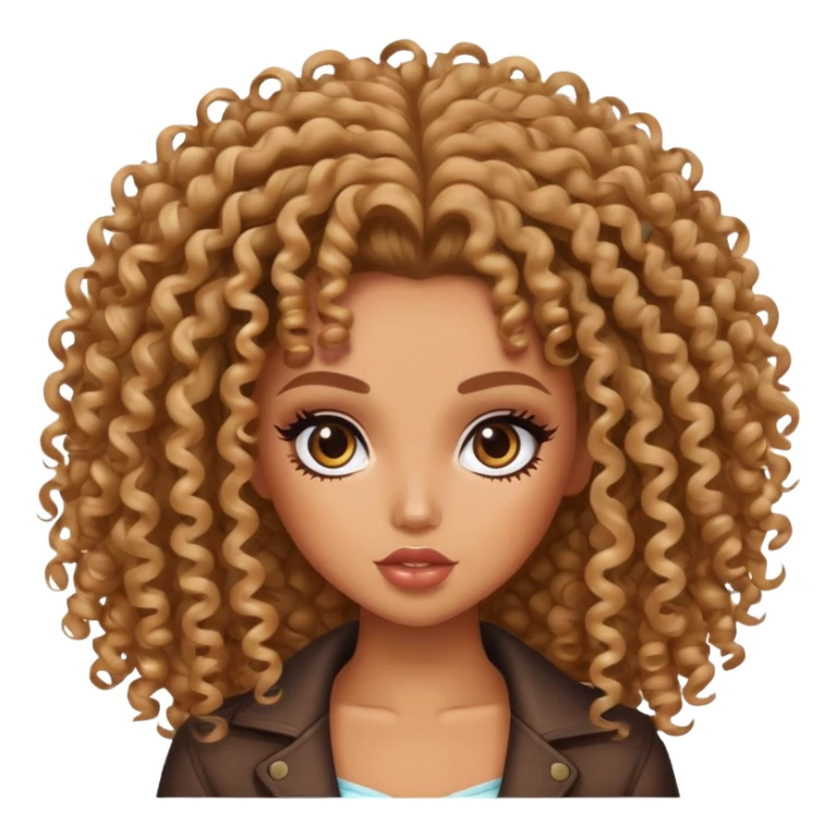 curly hair, pretty bratz baddie sticker