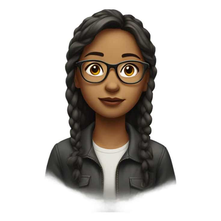 realistic portrait of girl with glasses sticker