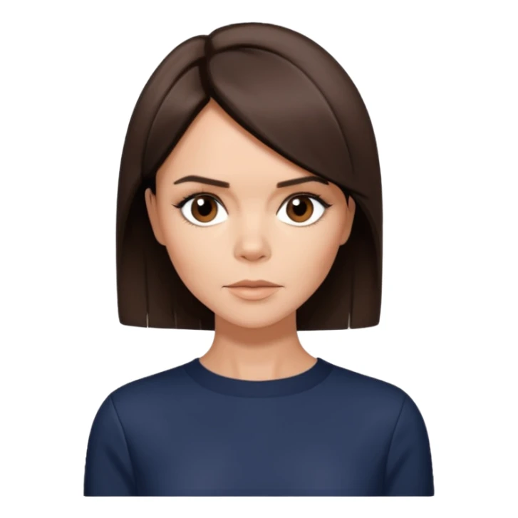 Victoria Beckham circa 1997 with short, dark brown, bob haircut sticker