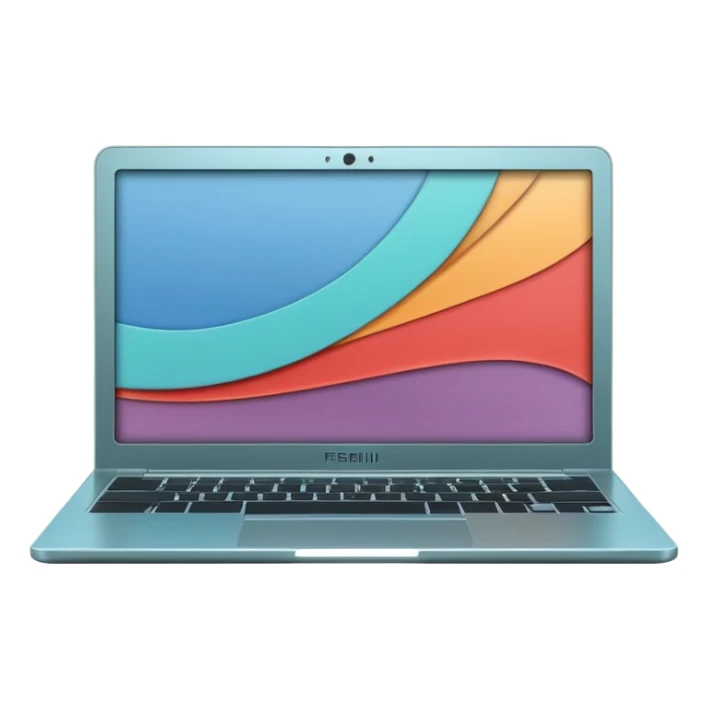 3D minimal icon of a premium laptop with a subtle color code #FF3D00 accent. Clean, modern, high-end tech style. sticker